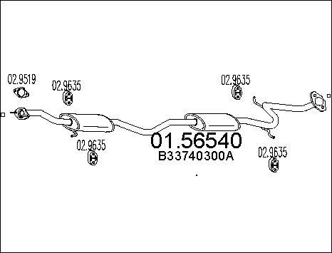 MTS 01.56540 - Vidējais izpl. gāzu trokšņa slāpētājs autodraugiem.lv