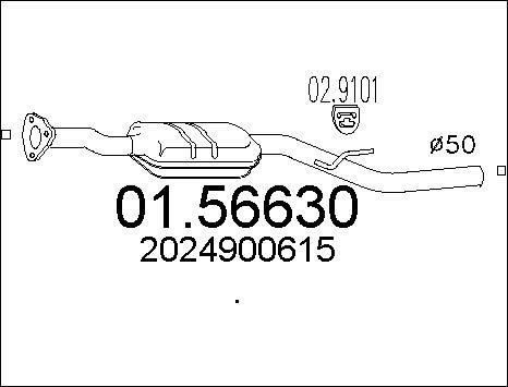 MTS 01.56630 - Vidējais izpl. gāzu trokšņa slāpētājs autodraugiem.lv