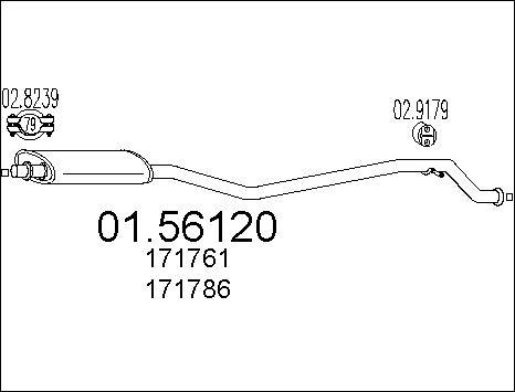 MTS 01.56120 - Vidējais izpl. gāzu trokšņa slāpētājs autodraugiem.lv