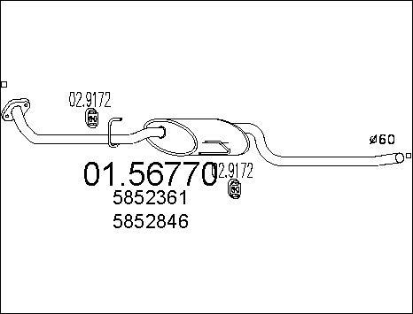 MTS 01.56770 - Vidējais izpl. gāzu trokšņa slāpētājs autodraugiem.lv