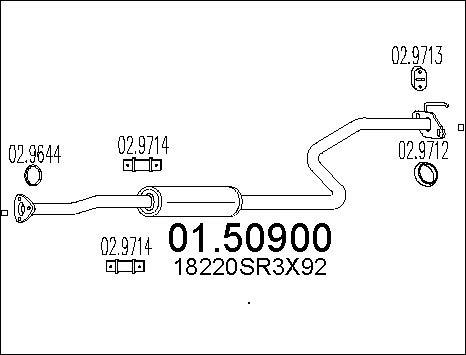 MTS 01.50900 - Vidējais izpl. gāzu trokšņa slāpētājs autodraugiem.lv