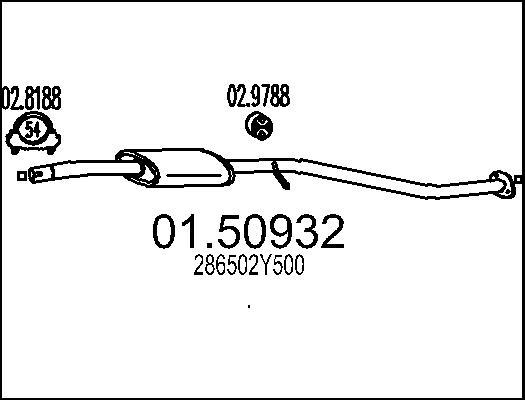 MTS 01.50932 - Vidējais izpl. gāzu trokšņa slāpētājs autodraugiem.lv