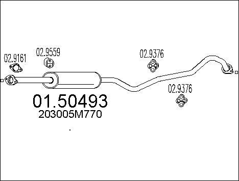 MTS 01.50493 - Vidējais izpl. gāzu trokšņa slāpētājs autodraugiem.lv