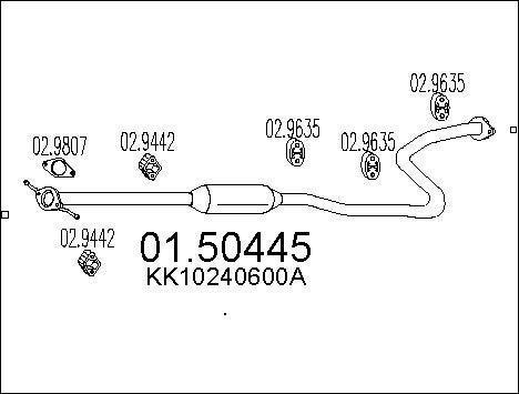 MTS 01.50445 - Vidējais izpl. gāzu trokšņa slāpētājs autodraugiem.lv