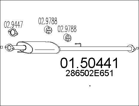MTS 01.50441 - Vidējais izpl. gāzu trokšņa slāpētājs autodraugiem.lv