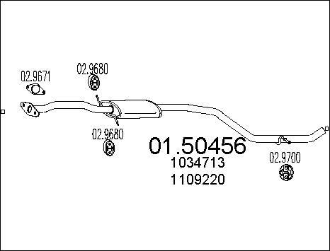 MTS 01.50456 - Vidējais izpl. gāzu trokšņa slāpētājs autodraugiem.lv