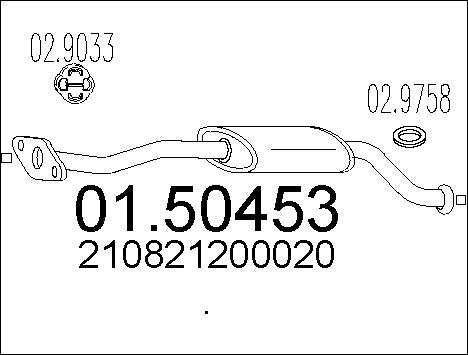 MTS 01.50453 - Vidējais izpl. gāzu trokšņa slāpētājs autodraugiem.lv