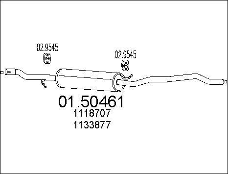 MTS 01.50461 - Vidējais izpl. gāzu trokšņa slāpētājs autodraugiem.lv