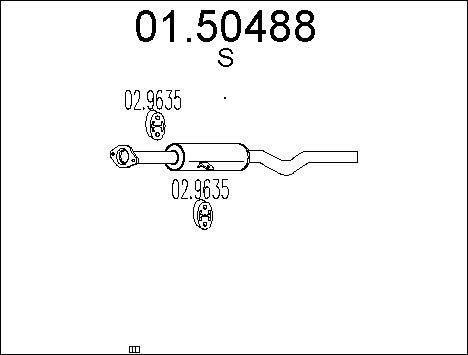 MTS 01.50488 - Vidējais izpl. gāzu trokšņa slāpētājs autodraugiem.lv
