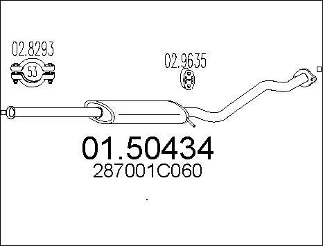 MTS 01.50434 - Vidējais izpl. gāzu trokšņa slāpētājs autodraugiem.lv