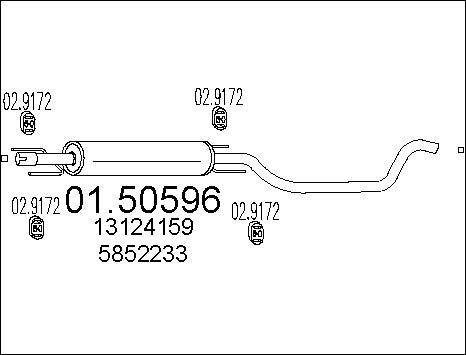 MTS 01.50596 - Vidējais izpl. gāzu trokšņa slāpētājs autodraugiem.lv