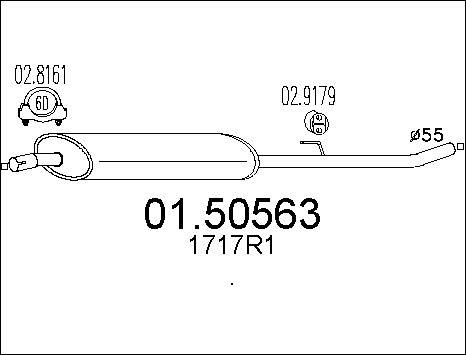MTS 01.50563 - Vidējais izpl. gāzu trokšņa slāpētājs autodraugiem.lv