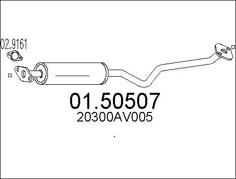 MTS 01.50507 - Vidējais izpl. gāzu trokšņa slāpētājs autodraugiem.lv