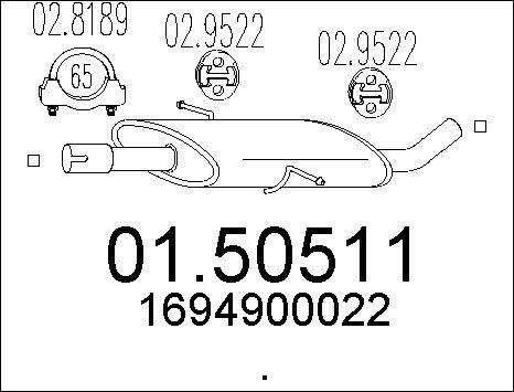 MTS 01.50511 - Vidējais izpl. gāzu trokšņa slāpētājs autodraugiem.lv