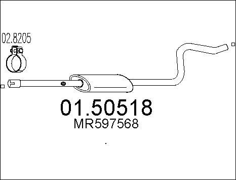 MTS 01.50518 - Vidējais izpl. gāzu trokšņa slāpētājs autodraugiem.lv