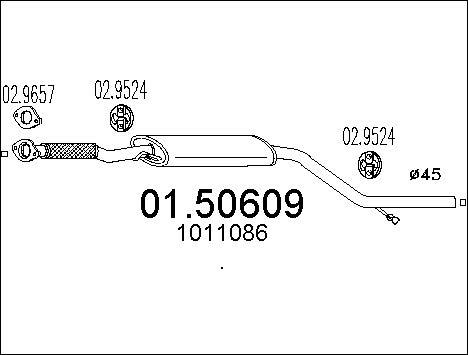 MTS 01.50609 - Vidējais izpl. gāzu trokšņa slāpētājs autodraugiem.lv