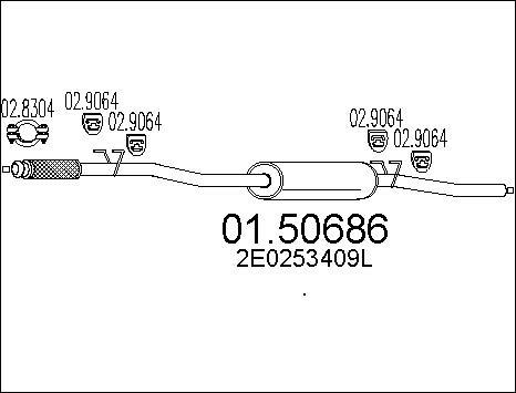 MTS 01.50686 - Vidējais izpl. gāzu trokšņa slāpētājs autodraugiem.lv