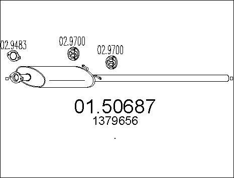 MTS 01.50687 - Vidējais izpl. gāzu trokšņa slāpētājs autodraugiem.lv