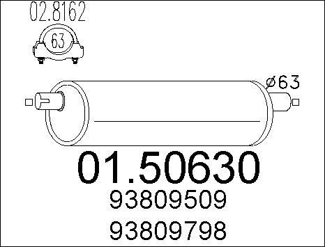 MTS 01.50630 - Vidējais izpl. gāzu trokšņa slāpētājs autodraugiem.lv