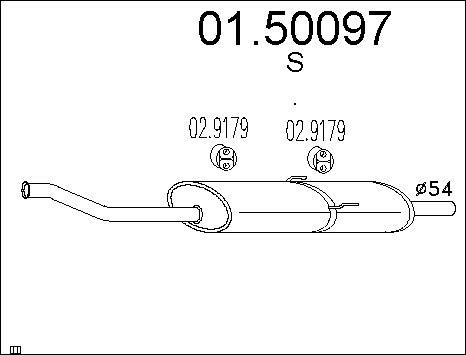 MTS 01.50097 - Vidējais izpl. gāzu trokšņa slāpētājs autodraugiem.lv