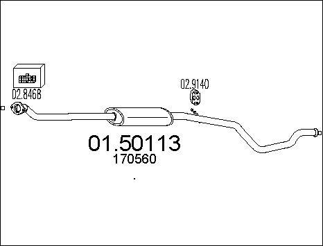 MTS 01.50113 - Vidējais izpl. gāzu trokšņa slāpētājs autodraugiem.lv