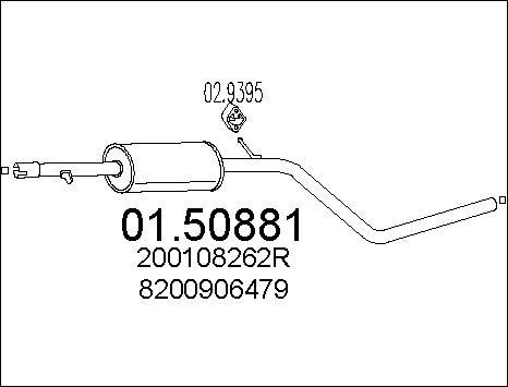 MTS 01.50881 - Vidējais izpl. gāzu trokšņa slāpētājs autodraugiem.lv