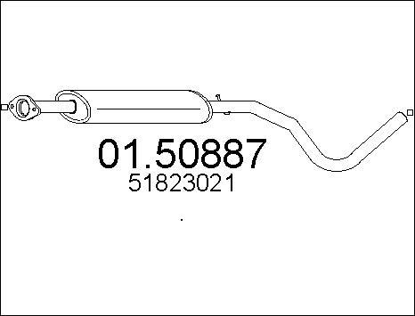 MTS 01.50887 - Vidējais izpl. gāzu trokšņa slāpētājs autodraugiem.lv