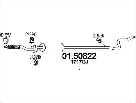 MTS 01.50822 - Vidējais izpl. gāzu trokšņa slāpētājs autodraugiem.lv
