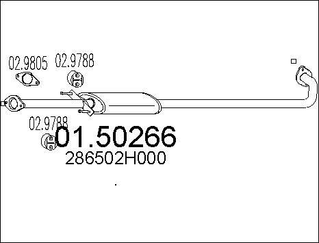 MTS 01.50266 - Vidējais izpl. gāzu trokšņa slāpētājs autodraugiem.lv