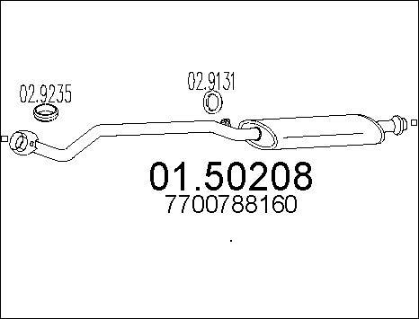 MTS 01.50208 - Vidējais izpl. gāzu trokšņa slāpētājs autodraugiem.lv