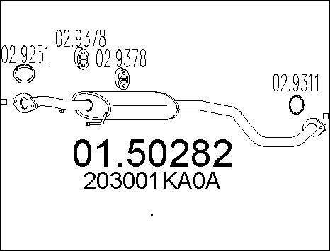 MTS 01.50282 - Vidējais izpl. gāzu trokšņa slāpētājs autodraugiem.lv