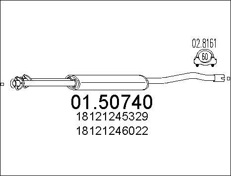 MTS 01.50740 - Vidējais izpl. gāzu trokšņa slāpētājs autodraugiem.lv