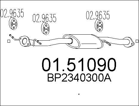 MTS 01.51090 - Vidējais izpl. gāzu trokšņa slāpētājs autodraugiem.lv