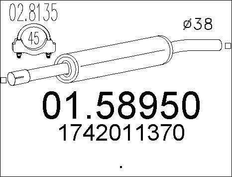 MTS 01.58950 - Vidējais izpl. gāzu trokšņa slāpētājs autodraugiem.lv