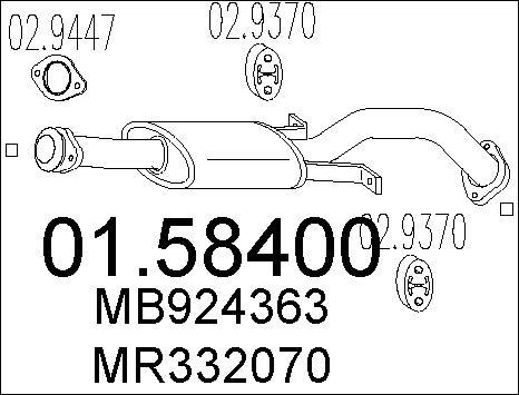 MTS 01.58400 - Vidējais izpl. gāzu trokšņa slāpētājs autodraugiem.lv