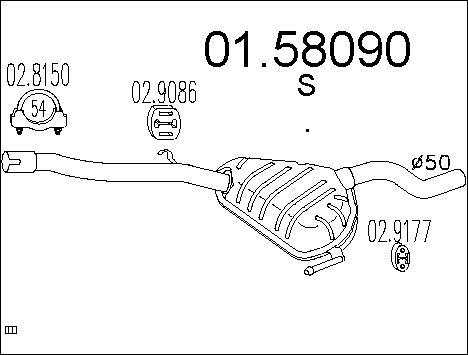 MTS 01.58090 - Vidējais izpl. gāzu trokšņa slāpētājs autodraugiem.lv