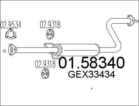 MTS 01.58340 - Vidējais izpl. gāzu trokšņa slāpētājs autodraugiem.lv