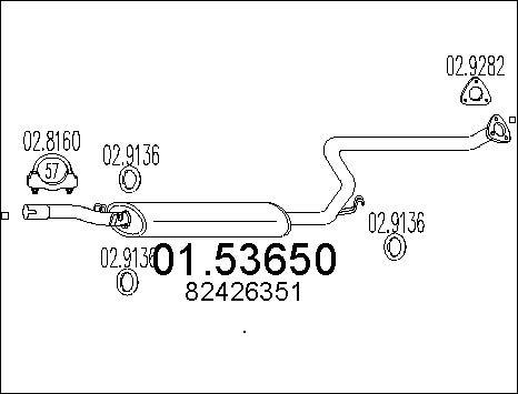 MTS 01.53650 - Vidējais izpl. gāzu trokšņa slāpētājs autodraugiem.lv
