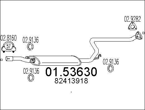 MTS 01.53630 - Vidējais izpl. gāzu trokšņa slāpētājs autodraugiem.lv