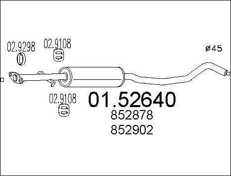 MTS 01.52640 - Vidējais izpl. gāzu trokšņa slāpētājs autodraugiem.lv