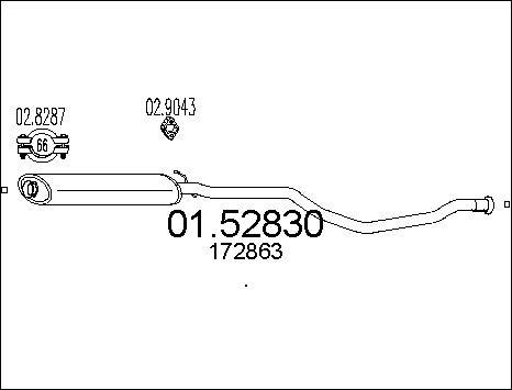 MTS 01.52830 - Vidējais izpl. gāzu trokšņa slāpētājs autodraugiem.lv