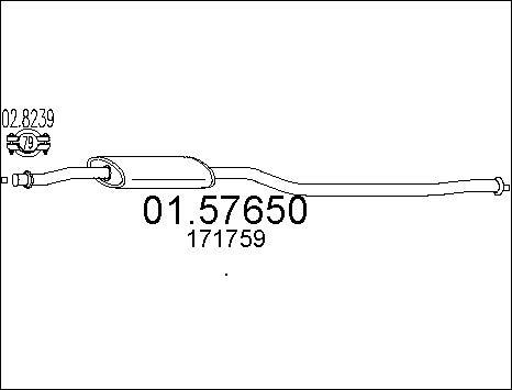 MTS 01.57650 - Vidējais izpl. gāzu trokšņa slāpētājs autodraugiem.lv