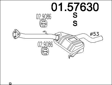 MTS 01.57630 - Vidējais izpl. gāzu trokšņa slāpētājs autodraugiem.lv