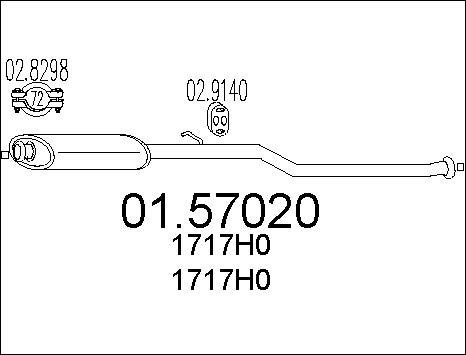 MTS 01.57020 - Vidējais izpl. gāzu trokšņa slāpētājs autodraugiem.lv