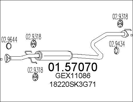 MTS 01.57070 - Vidējais izpl. gāzu trokšņa slāpētājs autodraugiem.lv