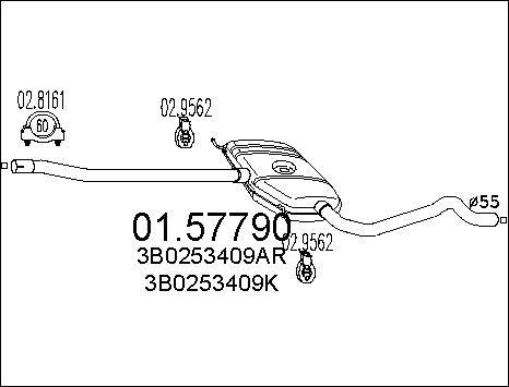 MTS 01.57790 - Vidējais izpl. gāzu trokšņa slāpētājs autodraugiem.lv