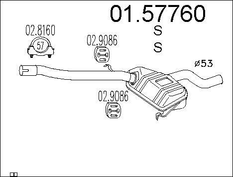 MTS 01.57760 - Vidējais izpl. gāzu trokšņa slāpētājs autodraugiem.lv