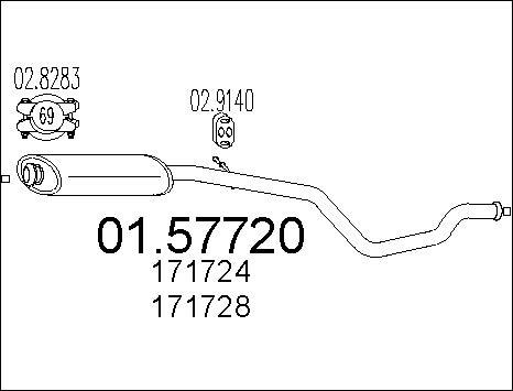 MTS 01.57720 - Vidējais izpl. gāzu trokšņa slāpētājs autodraugiem.lv