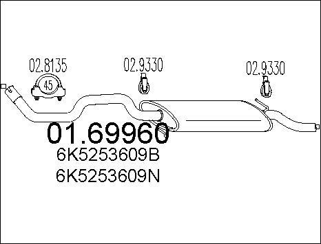 MTS 01.69960 - Izplūdes gāzu trokšņa slāpētājs (pēdējais) autodraugiem.lv