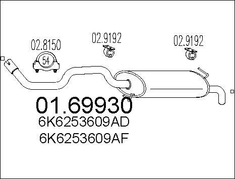 MTS 01.69930 - Izplūdes gāzu trokšņa slāpētājs (pēdējais) autodraugiem.lv